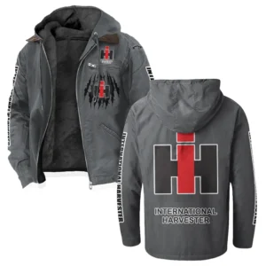 Rural Work Vehicle Flannel Hoodie, Gearhead Style Hoodie HVN1328IH - Gray