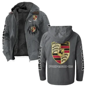 Luxury Coupe Flannel Hoodie, Road-Ready Flannel Hoodie HVN1328PO - Gray