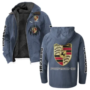 Luxury Coupe Flannel Hoodie, Road-Ready Flannel Hoodie HVN1328PO - Navy Blue