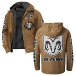 Utility Vehicle Flannel Hoodie, Streetwear Flannel for Drivers HVN1328RT - Camel