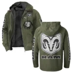 Utility Vehicle Flannel Hoodie, Streetwear Flannel for Drivers HVN1328RT - Green