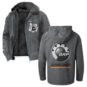 Off-Road Adventure Bike Flannel Hoodie, Warm Street Flannel HVN1330BR - Gray