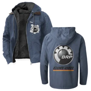 Off-Road Adventure Bike Flannel Hoodie, Warm Street Flannel HVN1330BR - Navy Blue