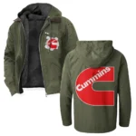 HeavyTorque Engines Flannel Hoodie, Bold Automotive Hoodie HVN1330CU - Green