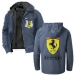 Luxury Speedster Flannel Hoodie, Garage Life Hooded Flannel HVN1330FE - Navy Blue