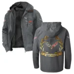 Performance Roadster Flannel Hoodie, Ride-Ready Hooded Style HVN1336CO - Gray
