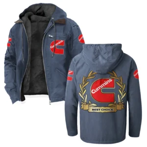 HeavyTorque Engines Flannel Hoodie, Ride-Inspired Streetwear HVN1336CU - Navy Blue