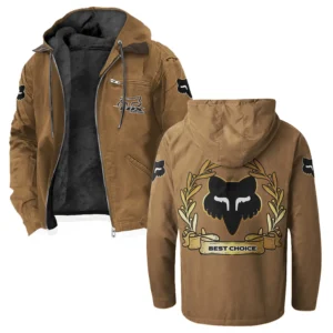 Motocross Gear Flannel Hoodie, Motor-Inspired Flannel HVN1336FR - Camel