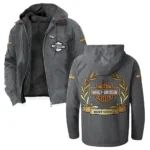 Two-Wheel Freedom Flannel Hoodie, Rugged Rider Flannel HVN1336HD - Gray