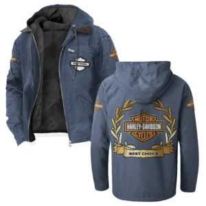 Two-Wheel Freedom Flannel Hoodie, Rugged Rider Flannel HVN1336HD - Navy Blue