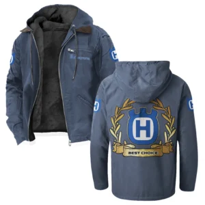 Off-Road Racer Flannel Hoodie, Rider's Everyday Hoodie HVN1336HU - Navy Blue