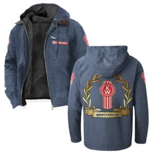 Road-Ready Truck Flannel Hoodie, Driven Style Hoodie HVN1336KE - Navy Blue