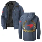 British Supercar Flannel Hoodie, Rugged Car Fan Hoodie HVN1336MC - Navy Blue