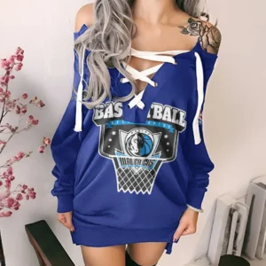 Rising Supporter Family Lace-Up Sweatshirt Bold Athletic Hoodie Dress HVN1341DM