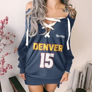 Calm Energy Hoodie Lace-Up Sweatshirt Chic Sporty Pullover Dress HVN1343NJ