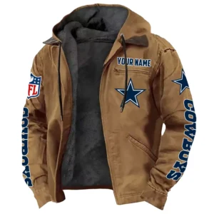 Cowboy Army Hooded Flannel Hoodie, Cold Game Day Hoodie NFL168101525000 - Camel