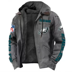 City Squad Hooded Flannel Hoodie, Everyday Supporter Hooded Flannel NFL168101525001 - Gray
