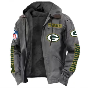Green Crew Hooded Flannel Hoodie, Sport Fan Flannel Hoodie NFL168101525003 - Gray