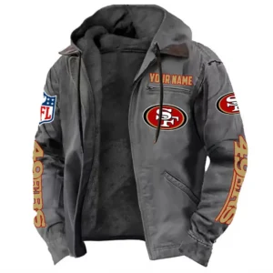 Golden State Supporters Hooded Flannel Hoodie, Fan Squad Flannel Hoodie NFL168101525006 - Gray
