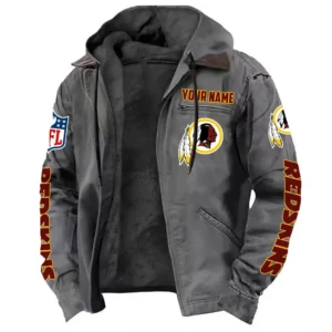 Football Pride Hooded Flannel Hoodie, Classic Flannel Sport Hoodie NFL168101525010 - Gray