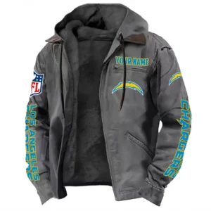 Bolt Crew Hooded Flannel Hoodie, Street Style Sport Hoodie NFL168101525012 - Gray