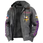 Fan Horn Squad Hooded Flannel Hoodie, Fan Squad Flannel Hoodie NFL168101525013 - Gray