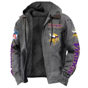 Fan Horn Squad Hooded Flannel Hoodie, Fan Squad Flannel Hoodie NFL168101525013 - Gray