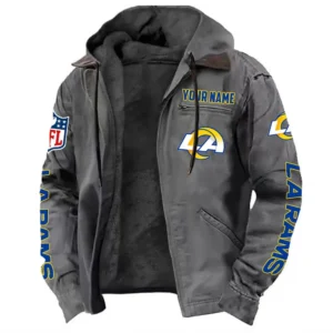 Victory Stars Hooded Flannel Hoodie, Fan Squad Flannel Hoodie NFL168101525014 - Gray