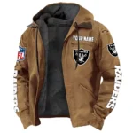 Fan Squad Hooded Flannel Hoodie, Warm Sport Spirit Hoodie NFL168101525019 - Camel