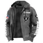 Fan Squad Hooded Flannel Hoodie, Warm Sport Spirit Hoodie NFL168101525019 - Gray