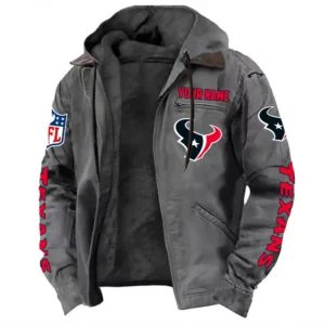 Scarlet Pride Hooded Flannel Hoodie, Team Spirit Flannel Hoodie NFL168101525024 - Gray