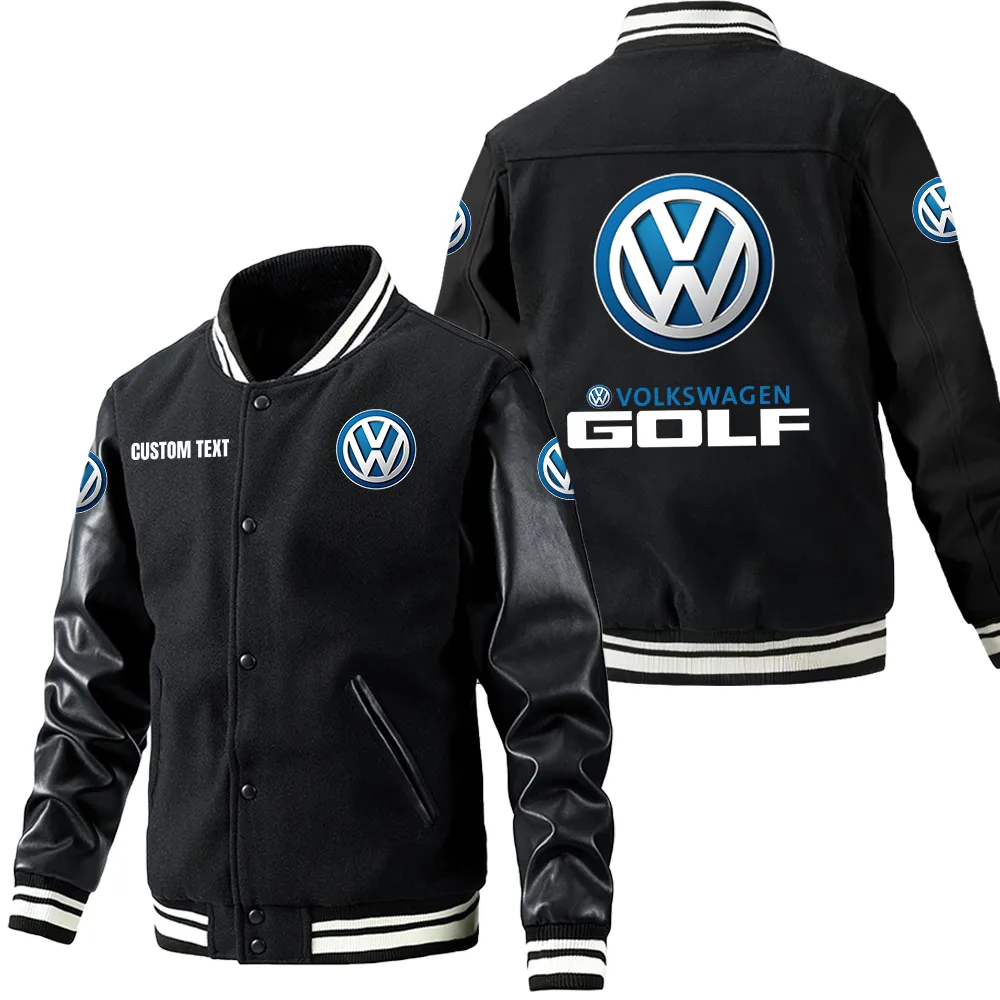 Active Drive Leather Baseball Jacket, Car Lover's Leather Jacket CAR180 - Black