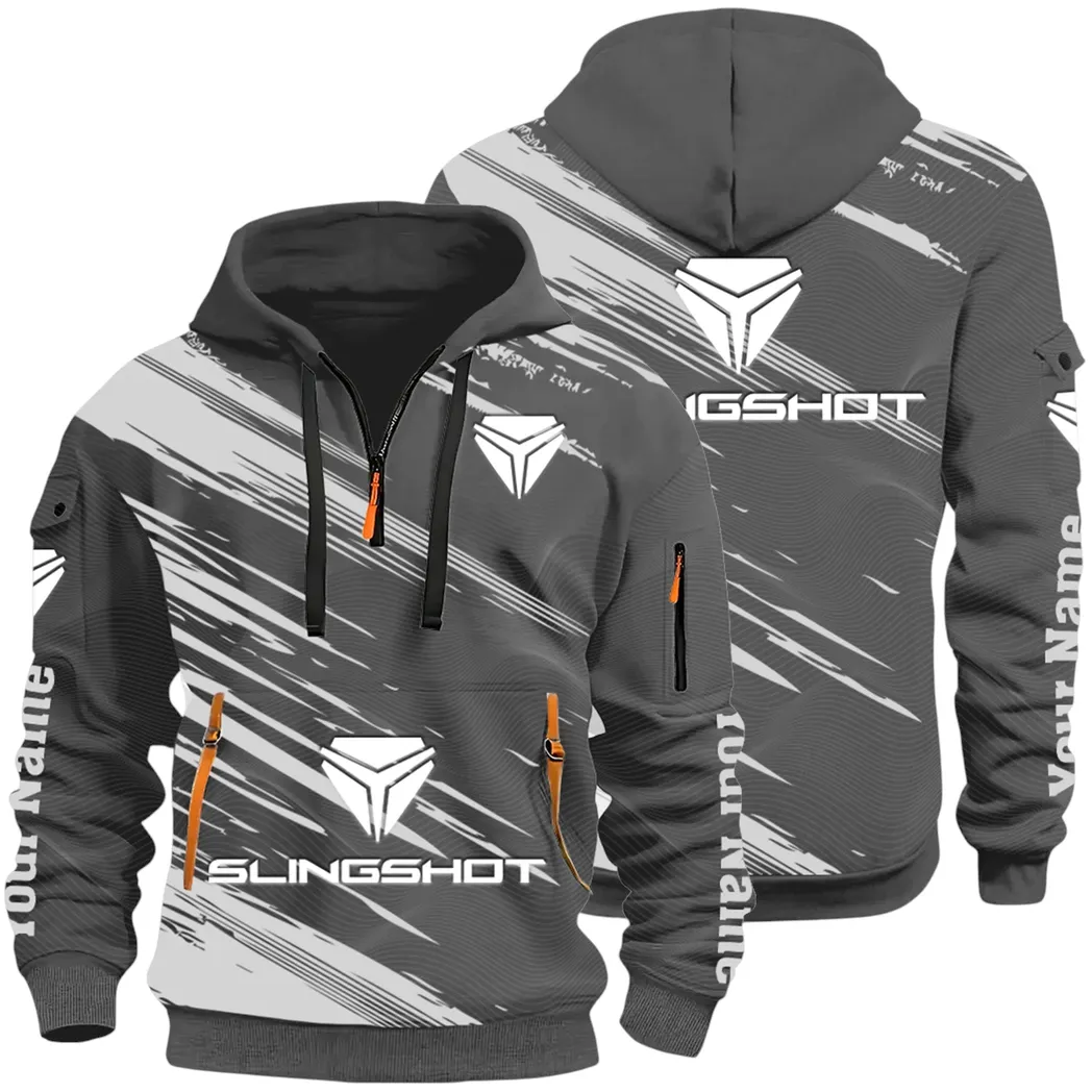 Active Fit Hoodie Half Zip 3D, Lightweight & Casual Comfort Hoodie CAR514 - Dark Gray