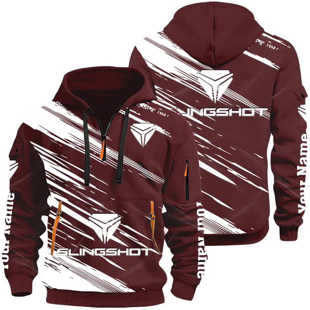 Active Fit Hoodie Half Zip 3D, Lightweight & Casual Comfort Hoodie CAR514 - Dark Red