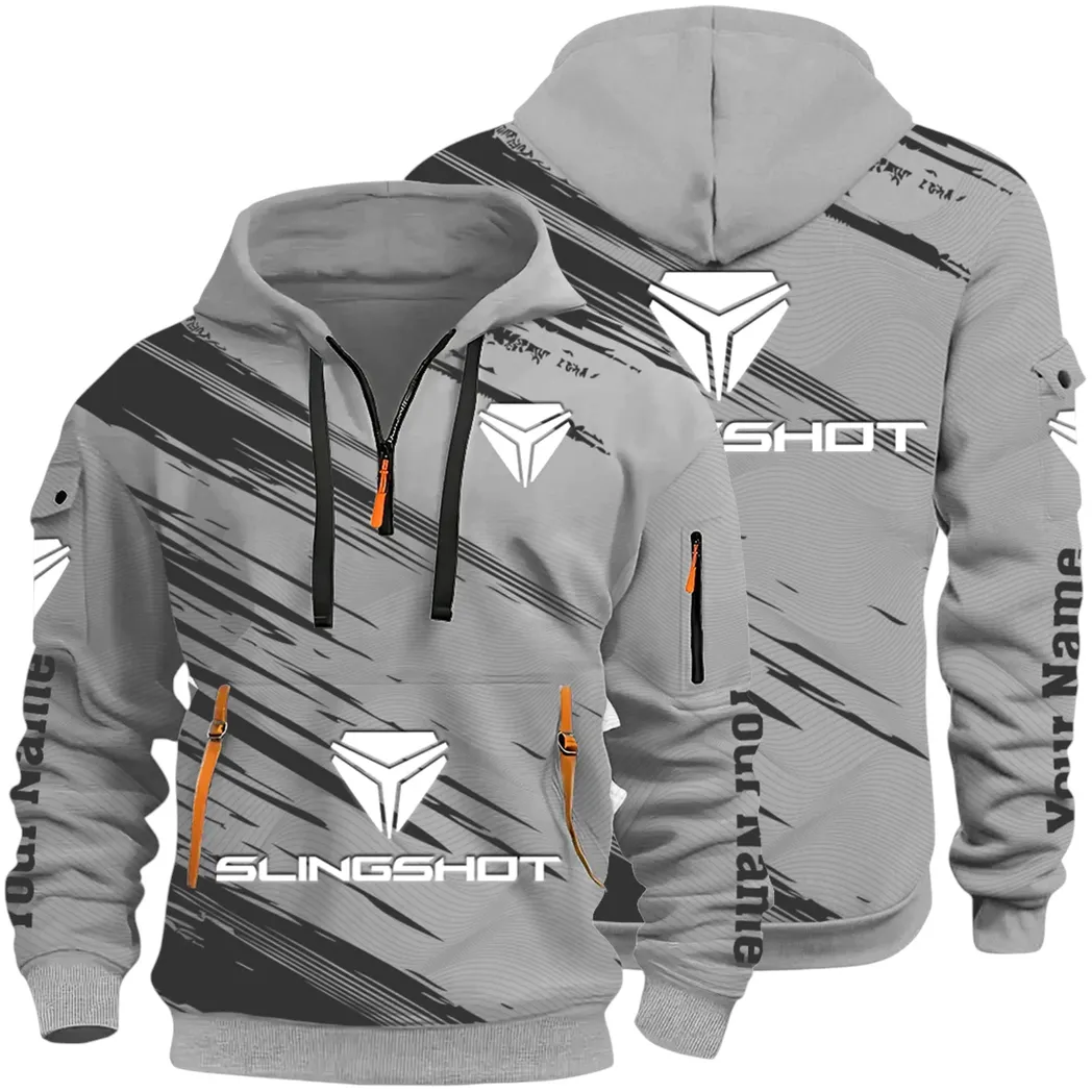 Active Fit Hoodie Half Zip 3D, Lightweight & Casual Comfort Hoodie CAR514 - Gray