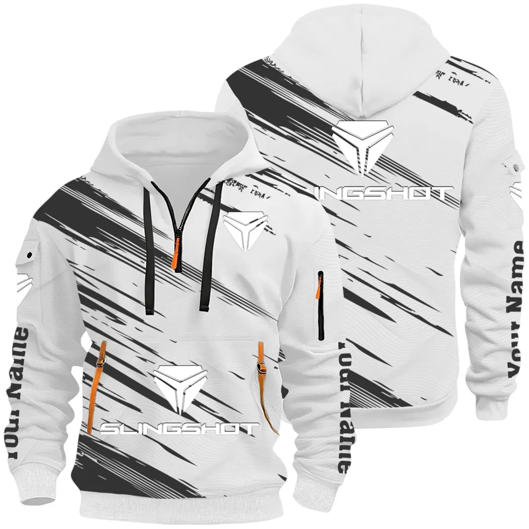 Active Fit Hoodie Half Zip 3D, Lightweight & Casual Comfort Hoodie CAR514 - White