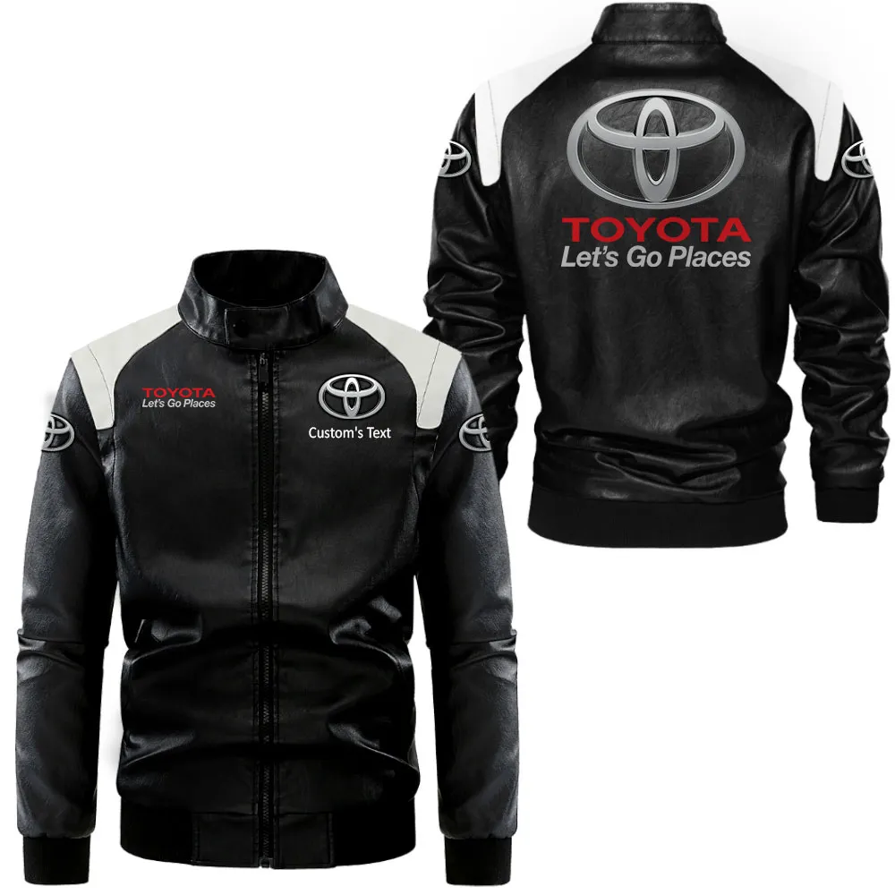Adventure Pickup Black And White Leather Jacket, Black and White Roadwear CAR080