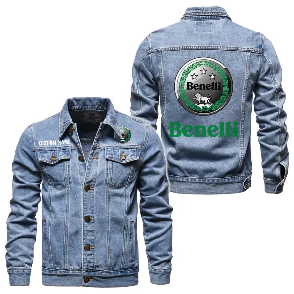 Adventure Touring Bike Denim Jacket, Bold Denim for Riders CAR190 - Light Blue