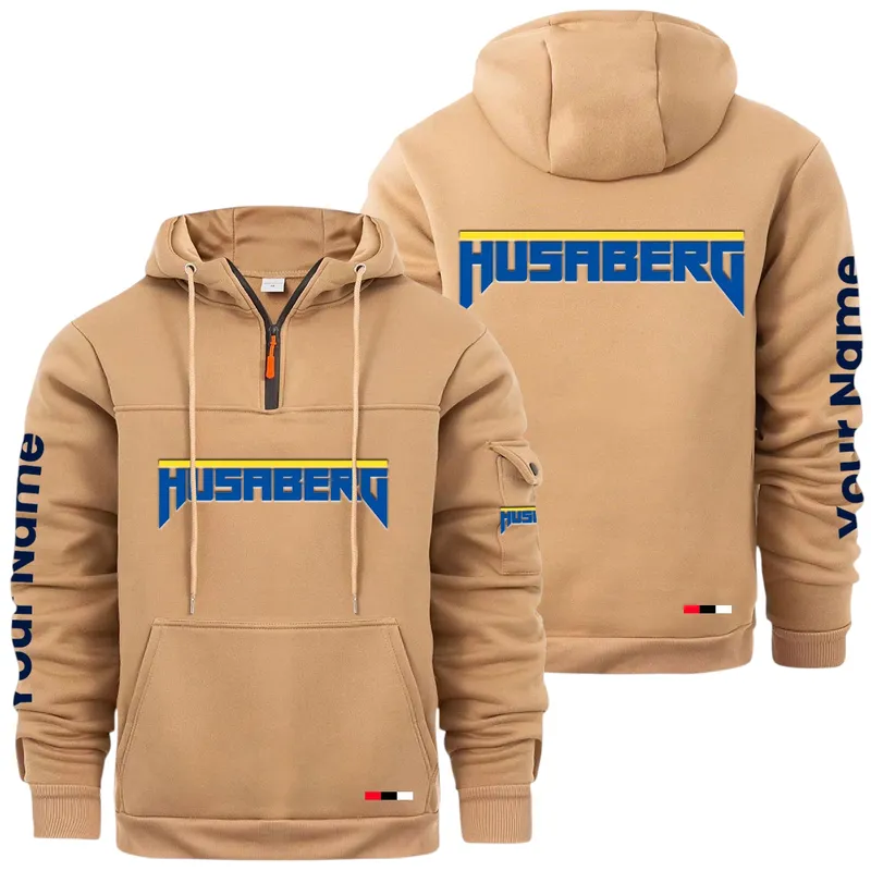 Agile Dirt Bike Large Pocket Hoodie, Road-Ready Large Pocket Hoodie CAR514 - Khaki