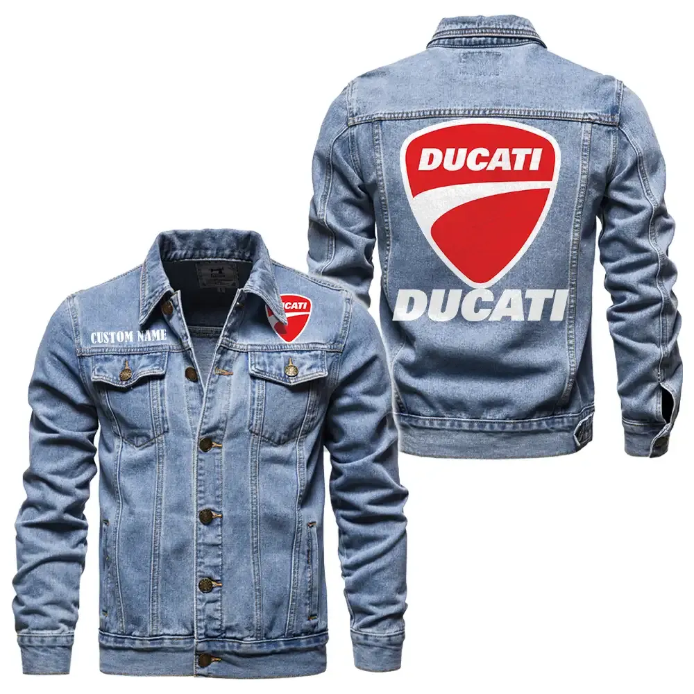 Agile Street Fighter Denim Jacket, Durable Denim Road Spirit CAR190 - Light Blue