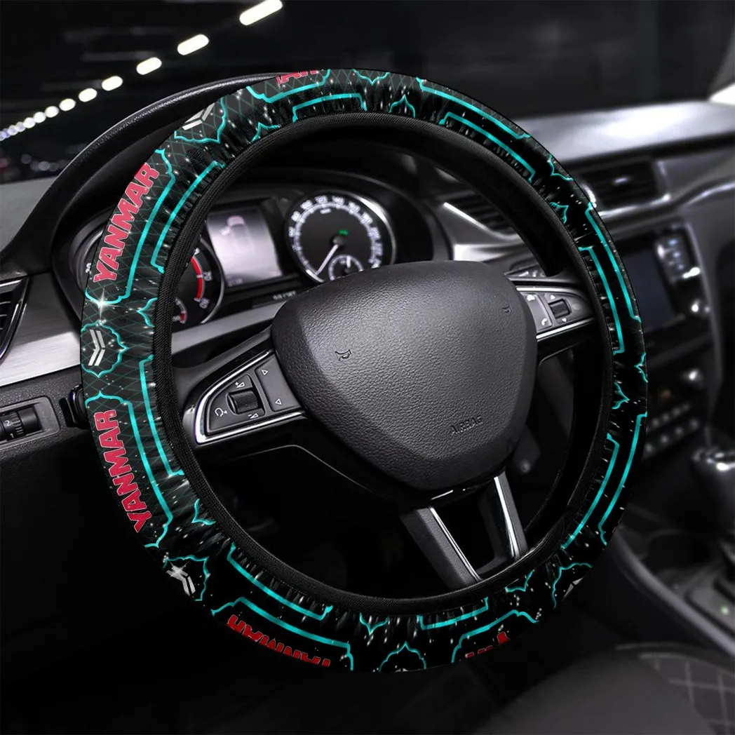 Agricultural Tractor Steering Wheel Cover 3D Print, Motorsport Style Steering Cover CAR550 - Cyan