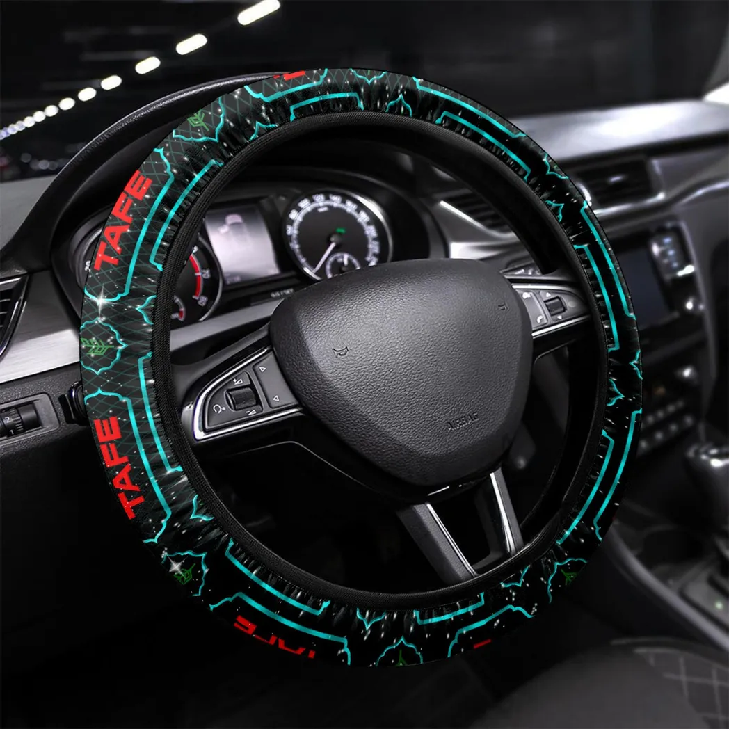 All-Round Farm Tractor Steering Wheel Cover 3D Print, All-Season Driver's Grip Cover CAR145 - Cyan