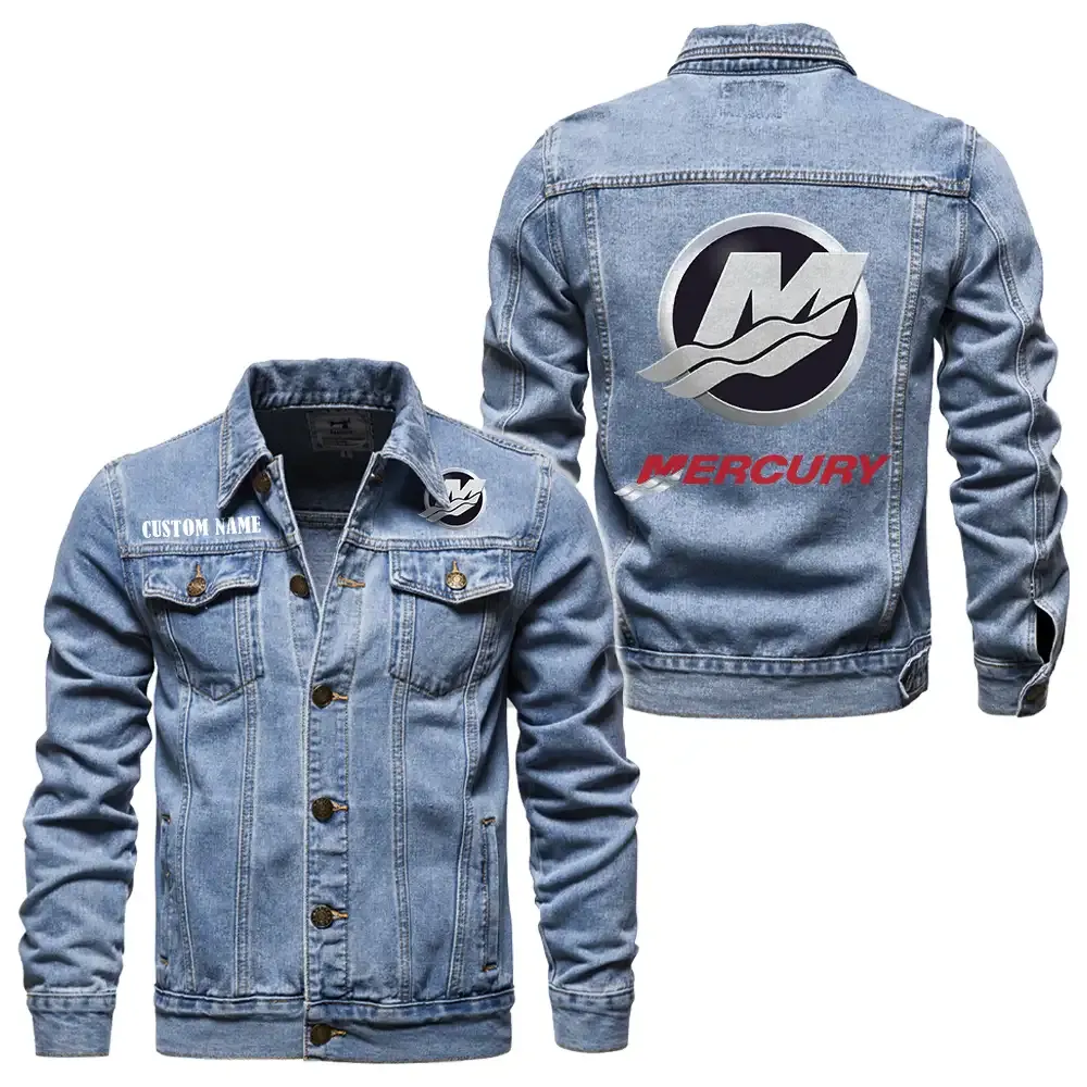 Aquatic Motor Denim Jacket, Garage-Ready Denim Wear CAR190 - Light Blue