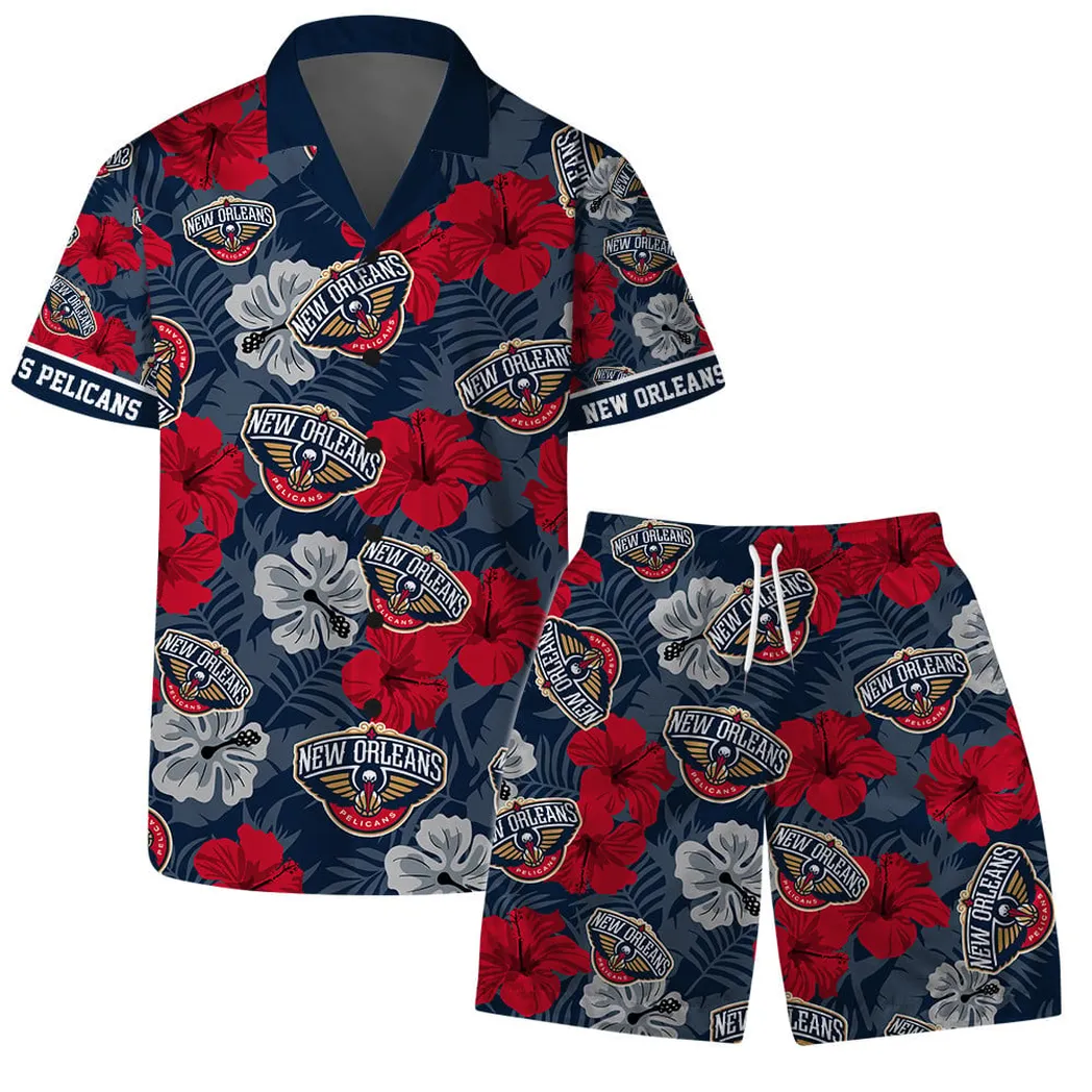 Athletic Hoop Spirit Hawaiian Shirt Set, Fan Lifestyle Summer Combo NBA761