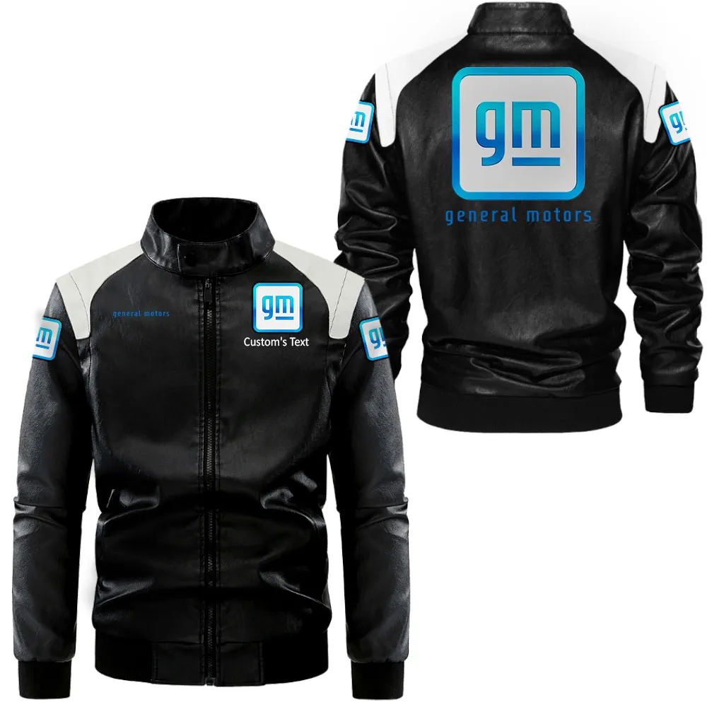 Auto Innovator Black And White Leather Jacket, Rugged Road Spirit Jacket CAR080