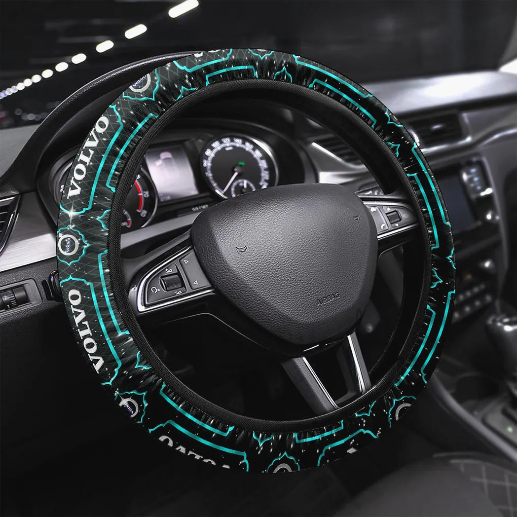 Auto Maker Steering Wheel Cover 3D Print, Sport-Inspired Steering Wheel Cover CAR146 - Cyan