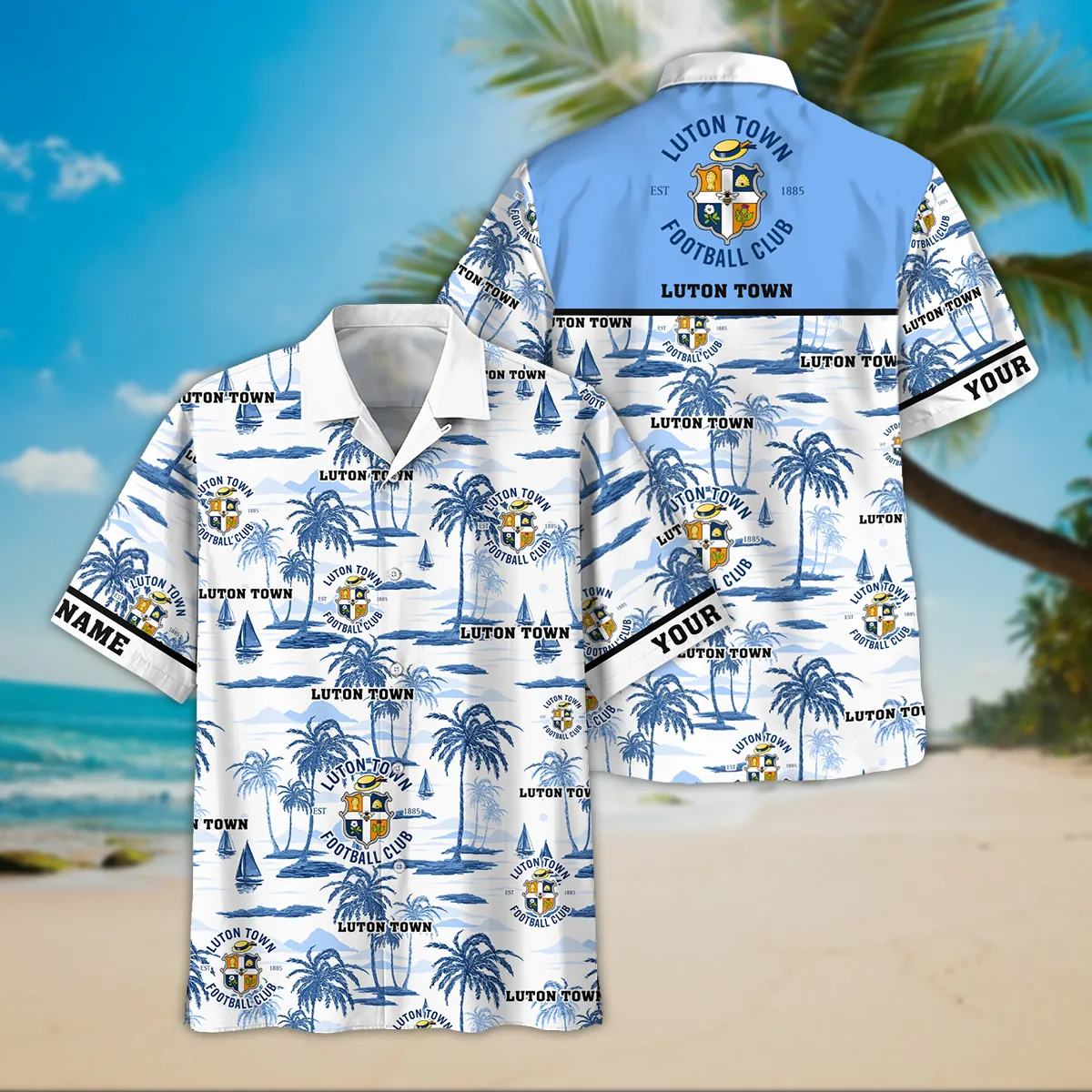 Bedfordshire Squad Hawaiian Shirt, Tropical Match Day Shirt EPL350