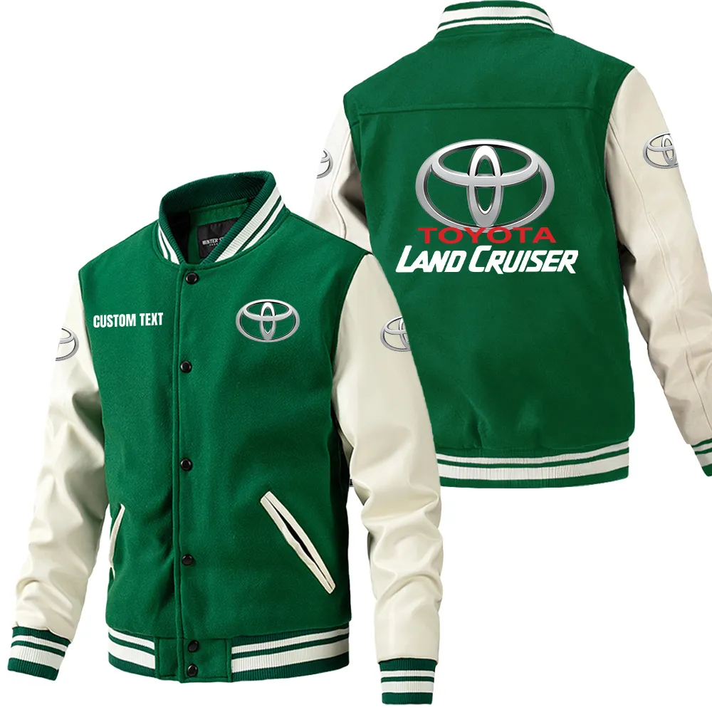 Built Life Leather Baseball Jacket, Streetwear Leather for Riders CAR180 - Green