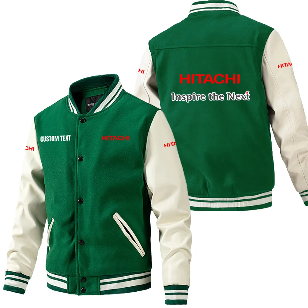 Built Strong Leather Baseball Jacket, Garage Style Leather Jacket CAR180 - Green