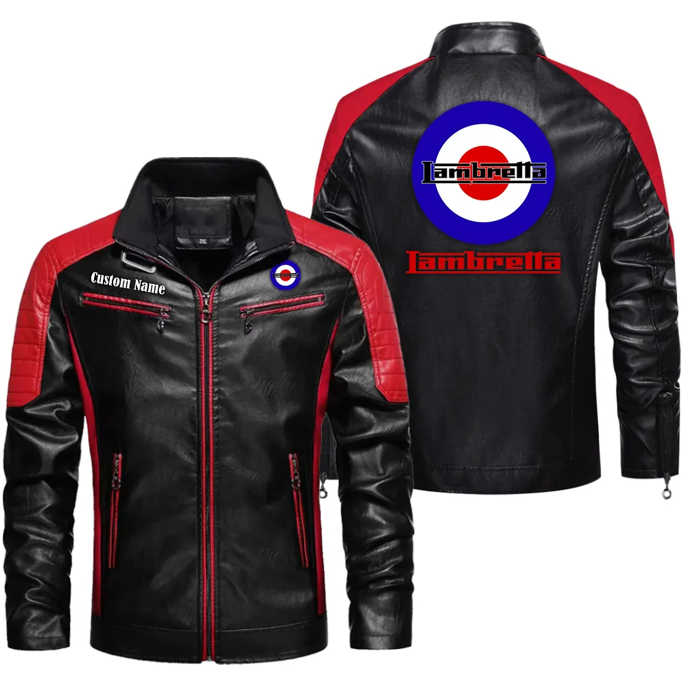 Built Style Men's Pu Leather Jacket, Car Culture PU Jacket CAR040 - Red